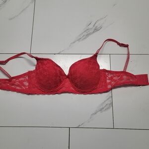 Womens Pink/Red Lace Bra Size 36C